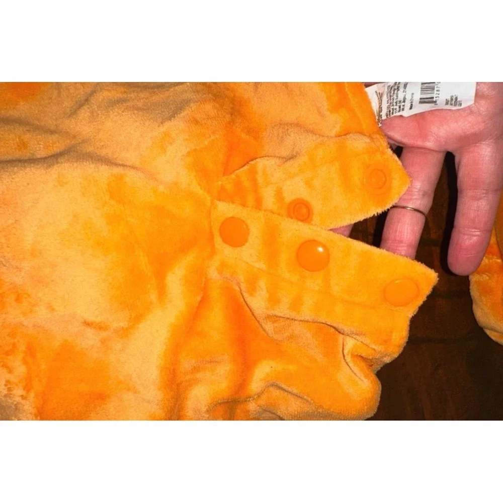 Target Baby Pumpkin Halloween Costume Set Orange Plush 6-12 Months Bodysuit Hat